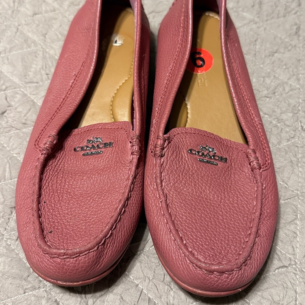 Coach Rose Leather Slip-Ons